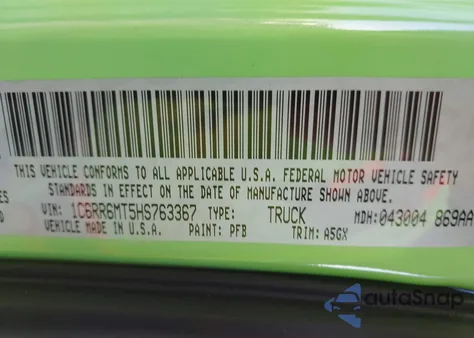 2017 Ram 1500 Sport 4X2 5'7 Box из США, поврежденный, VIN 1C6RR6MT5HS763367